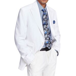 Tayion Collection Mens Classic-Fit Linen Suit Jacket 46 Regular White - NWT $360